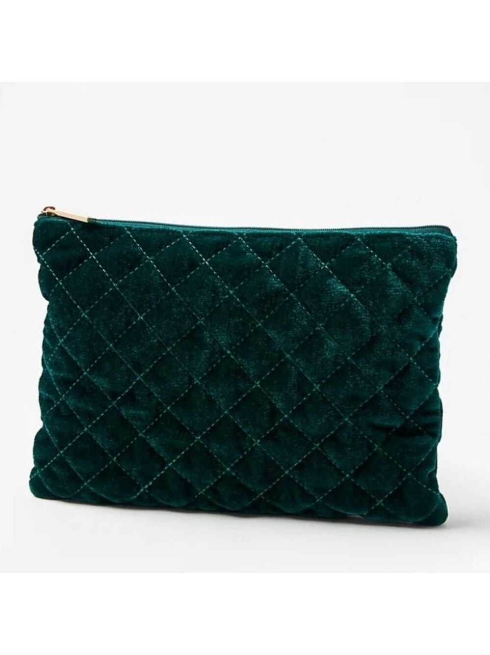 NWOT Velvet Quilted Pouch